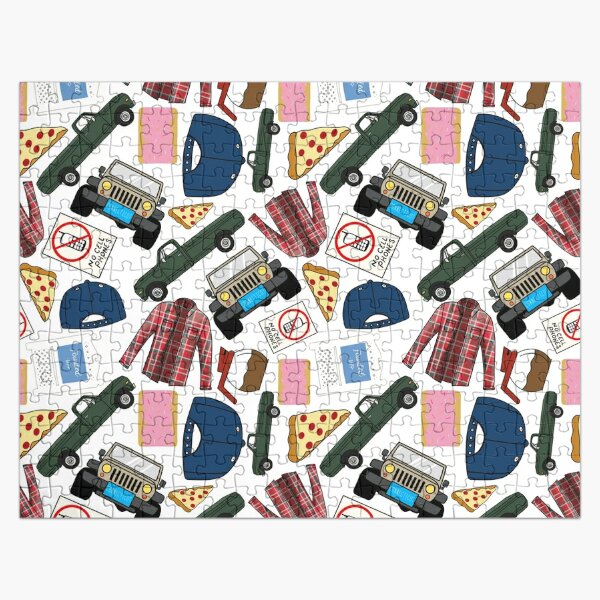 Luke Lorelai Fan Pattern Icons All Over Print White Pack Jigsaw Puzzle RB2310 product Offical gilmoregirls Merch